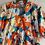 52seven Abstract Floral Print Midi Dress
Button Front 3/4 Sleeve Size 2 Orange Photo 4