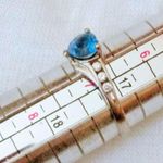 Womens 10K 10KT Solid White Gold Blue Topaz Heart Ring 2.2 Grams Size 6.75 Photo 6
