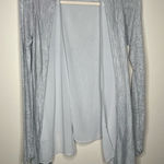 Chiffon Knit Combo Layered Lightweight Feminine Fairy Open‎ Cardigan Neutral Gray Photo 0