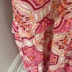 Lea Pink Printed Ruffle Trim Wrap Maxi Dress Size M Photo 6