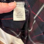 Alya Plaid Button Down Shirt Women Small Navy Burgundy Red Long Sleeve Rayon Photo 5