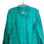 Forecaster of Boston Womens Sz L? Teal Green Midlength Rain Trench Coat Vintage Size L Photo 1