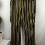 Arden B Green & Black Striped Velvet Soft Retro Flair Pants 8 Photo 1
