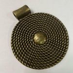 Vintage Brass/ Gold Round Pendant Photo 4