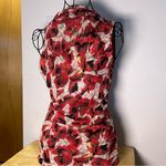 Classiques Entier  y2k silk Red and Black Floral  ruffle sleeveless Blouse size M Photo 5