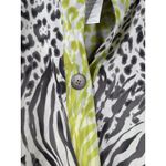 Joseph Ribkoff Womens Asymmetrical Animal Print Top Sz 10 Lagenlook Artsy Neon Photo 3