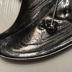 Victorian Revival Bonnet Lady Brooch • Art Nouveau Style Enamel Portrait Pin Silver Photo 8