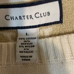 Charter Club  Cream and Gold Crown Sweater Photo 3