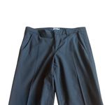 Vince . Black Cropped Length Trousers Pants Slacks Pleated Stripe Size 12 Women's Photo 1