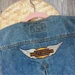 Vintage Harley Davidson patchwork denim vest motorcycle Blue Size L Photo 6
