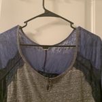 We The Free  Shirt Women's Gray Blue Long Sleeve Lacey Henley Top Size Unknown Photo 1