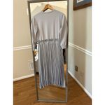 Minimal Gray Knit Pleated Midi Dress Size 22 Photo 4