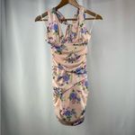 ZARA NEW  Floral Print Ruched‎ Mini Dress in Pale Pink Size Small Photo 4
