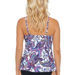 Island Escape Womens Full Bust Support Underwire Tankini Swim Top White Blue 6 Purple Photo 1
