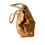 Womens Vegan Leather Tote Tan Photo 2