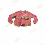 Natural Life  Montana Pink Plaid Metallic Gold Thread Button Top Pintuck Small Photo 7