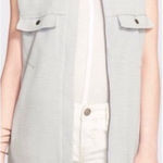 Free People Highway Zip Light Gray Vest Size Large Photo 0