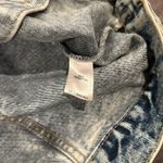 Paint the Town Large Rhinestone Jewel Fringe Acid Washed Denim Jacket Blue Photo 7