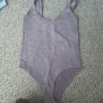 Purple Ribbed Bodysuit Size M Photo 0