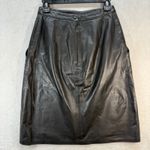 West Bay Leather Skirt Pencil Top Grain‎ Black Career Lined Size 8 Photo 4