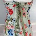 Nanette Lepore Size 4 Belle Fleur Strapless Floral Dress Tie Pockets Linen Silk Photo 10