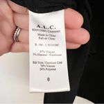 ALC Frank A.L.C. Black Short Sleeve Blouse High Low Ruffle Hem Back Zipper Size 0 (XS) Photo 8