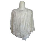 Democracy  Lace Batwing Sleeve Embroidered Bohemian Ivory Large Blouse Top Blouse Photo 4