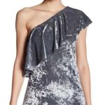 Tart Women's One Shoulder Blue Gray Velvet Blouse Size S Ruffle Top NWOT Photo 0
