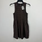Madewell  The Melody Smocked Mini Dress Cotton Roasted Chicory Brown Medium NWT Photo 6