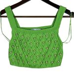 ZARA Rare Sleeveless Sweater Pearl Knit Stretch Cropped Tank Top S Green #3751 Photo 11