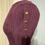 Say What? Say What Ribbed Knit Bodycon Dress Gold Button Detail Midi Burgundy Size L Photo 6