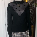 90s vintage style gothic vampire girl sequin sweater top Black Size M Photo 2
