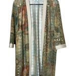 R & M Richards Vintage By Karen Kwong Green Multicolor Duster Photo 0