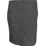 J. McLaughlin Size 6 Pencil Skirt Black White Lined Knit Zip Houndstooth A-Line Photo 0