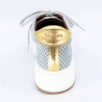 Homers Artisan ISTA Perforated Soft Gray Blue Sneaker Gold Accents Photo 10