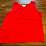 Oscar de la Renta  Red Boxy Tank Top Blouse 100% Silk Vintage small S Photo 0