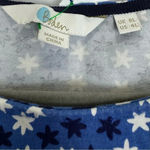 Boden Jersey Midi Dress Size 4L Blue White Stars Novelty Stretch Modest Church Photo 6