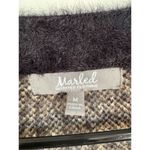 Marled Clothing Chunky plaid faux fur cardigan women’s M cozy preppy dark academ Black Size M Photo 4