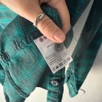 Stio Plaid Button Up Long Sleeve Shirt Teal Green Women's Medium Outdoor Flannel Photo 7
