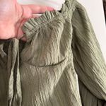 O. Vianca | Green Ruched Puff Sleeve Corset Boustier Style Crop Top | Small Photo 3