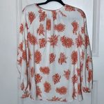 Paisley Print Long Balloon Sleeve Blouse Large Orange Photo 1