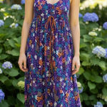 Vintage 1960s Rare Kamehameha Tiki Bombshell Hawaiian Dress 15/16 Blue Size undefined Photo 1