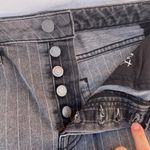 GRLFRND Blaire Negotiations Gray Pinstriped Button-Fly Denim Skirt size 27 Photo 4