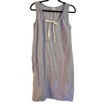 Haven Well Within linen blend pinstripe blue sleep dress coverup small Photo 3