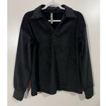 Mondetta Collared Sweatshirt in Velvety Material Navy Blue Size Medium Photo 0