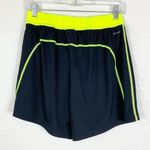 Nike  Dri-Fit Black & Neon Yellow High Rise Athletic Gym Shorts Photo 4