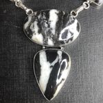 Sterling Silver Old Southwest White Buffalo Turquoise Cabochon Link Necklace 925 Photo 6