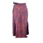 Burgundy‎ Skirt 90s Y2K DARK Academia Midi Skirt Dark Paisley Library Poet Purple Photo 6