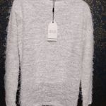 English Factory NEW  White Eyelash Sweater With Colorful Fringe Photo 2