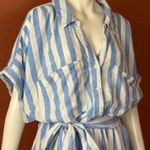 Ava & Viv  Blue and White Striped Midi Dress Photo 4